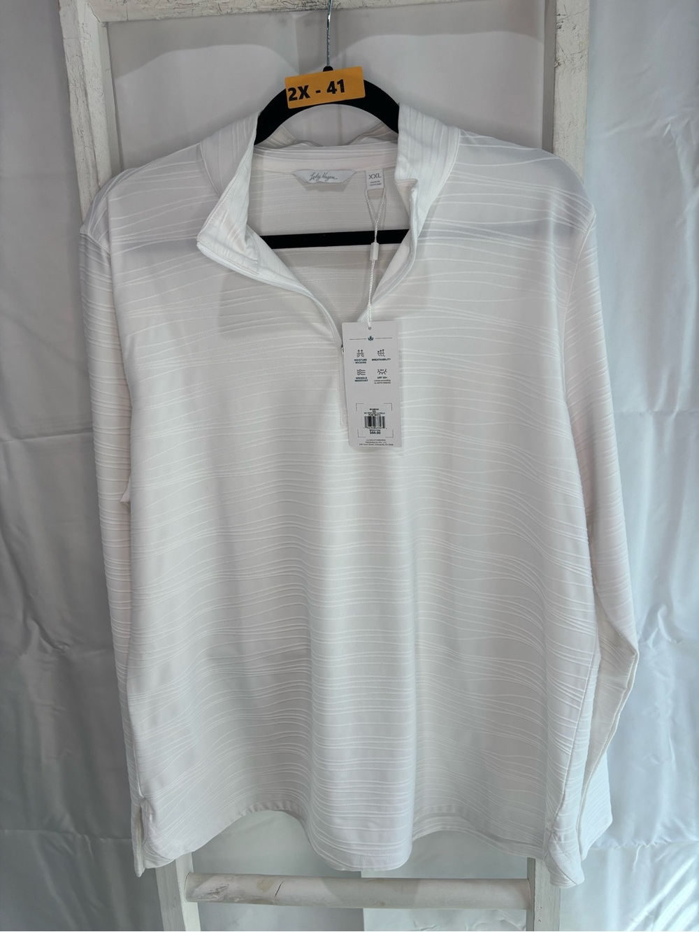 Lady Hagen White Long-Sleeve Quarter-Zip Polo